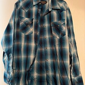 Pendleton Teal and Blue Plaid Shirt